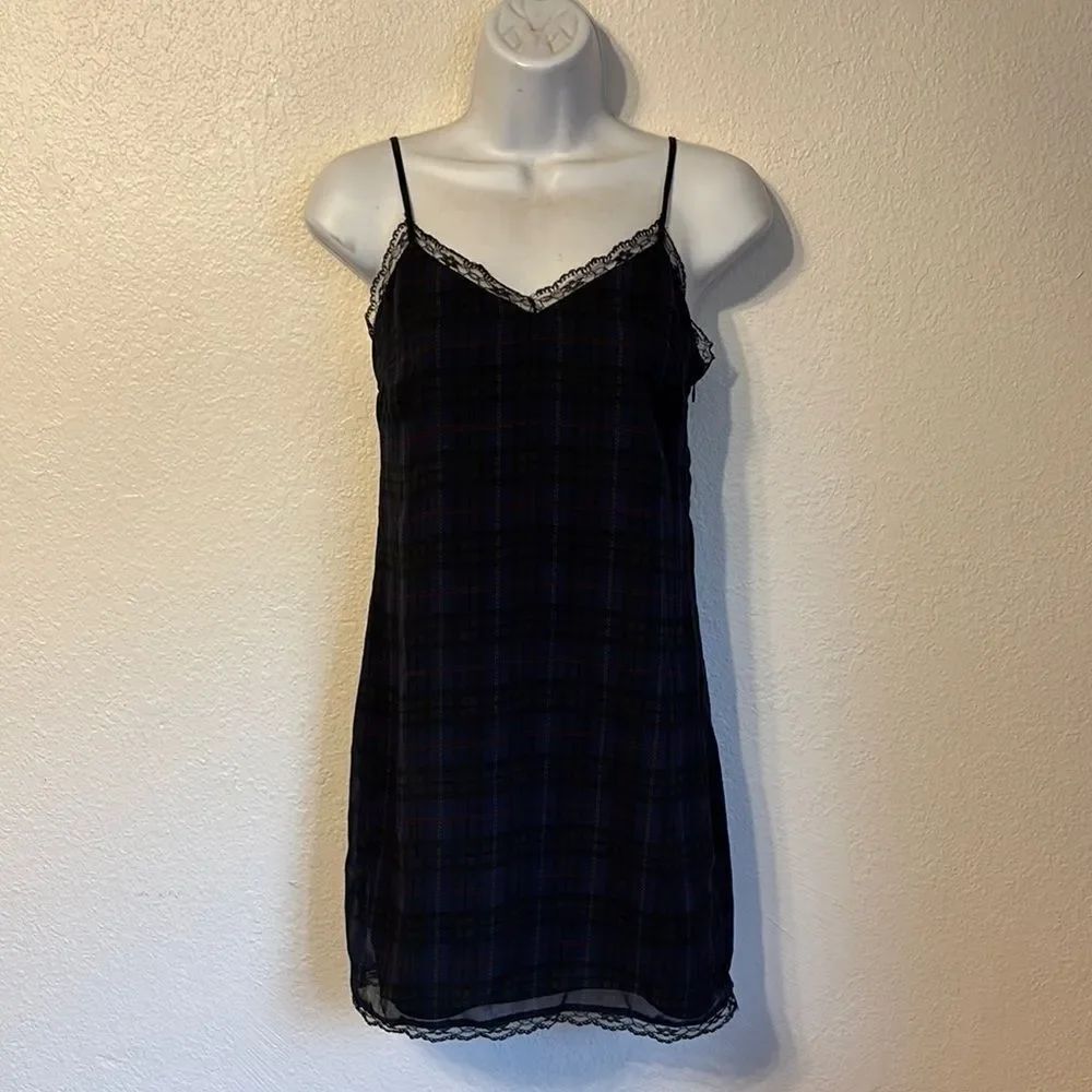 Zara Plaid Slip Dress XS